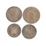 World coinage including a Maria Theresa Thaler, 84g