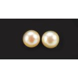 Pair of 9ct gold cultured pearl stud earrings, 5.5mm in diameter, 0.7g