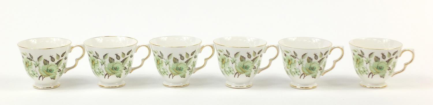 Colclough six place tea service decorated with flowers, each cup 7cm high - Image 12 of 25