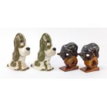 Collectable animals and figures including a large USSR giraffe, pair of USSR bears and Szeiler dogs,