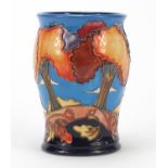 Emma Bossons for Moorcroft, pottery vase hand painted in the Wanderer's Sky pattern, dated 2002,