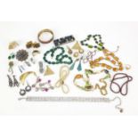 Costume jewellery including silver earrings, bracelets and necklaces
