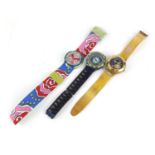 Three retro Swatch watches