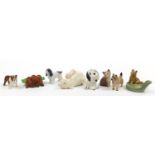 China animals including a Beswick pig with piglet, Beswick Bulldog, Wade pipe rest and a Kenelware