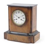 Henri Marc, 19th century French walnut and ebonised mantle clock striking on a bell, with