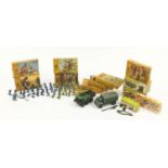 Vintage Airfix Military series soldiers and vehicles with boxes including Bedford truck, Alvis
