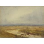 Edmund Morison Wimperis 1870 - Marsh landscape, 19th century watercolour, inscribed verso,