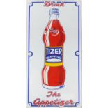 Vintage Drink Tizer the Appetizer enamel advertising sign, 61cm x 30.5cm