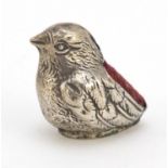 William Hair Haseler, Edward VII silver chick pin cushion, Birmingham 1907, 4cm high, 27.4g
