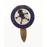 Rare Manor Park & District Golliwog Society enamel lapel badge, indistinct impressed London marks to