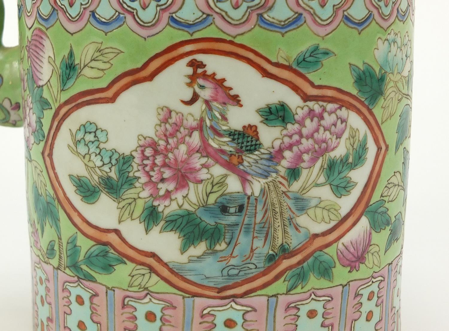 Chinese porcelain Peranakan Straits type teapot hand painted in the famille rose palette with panels - Image 3 of 12