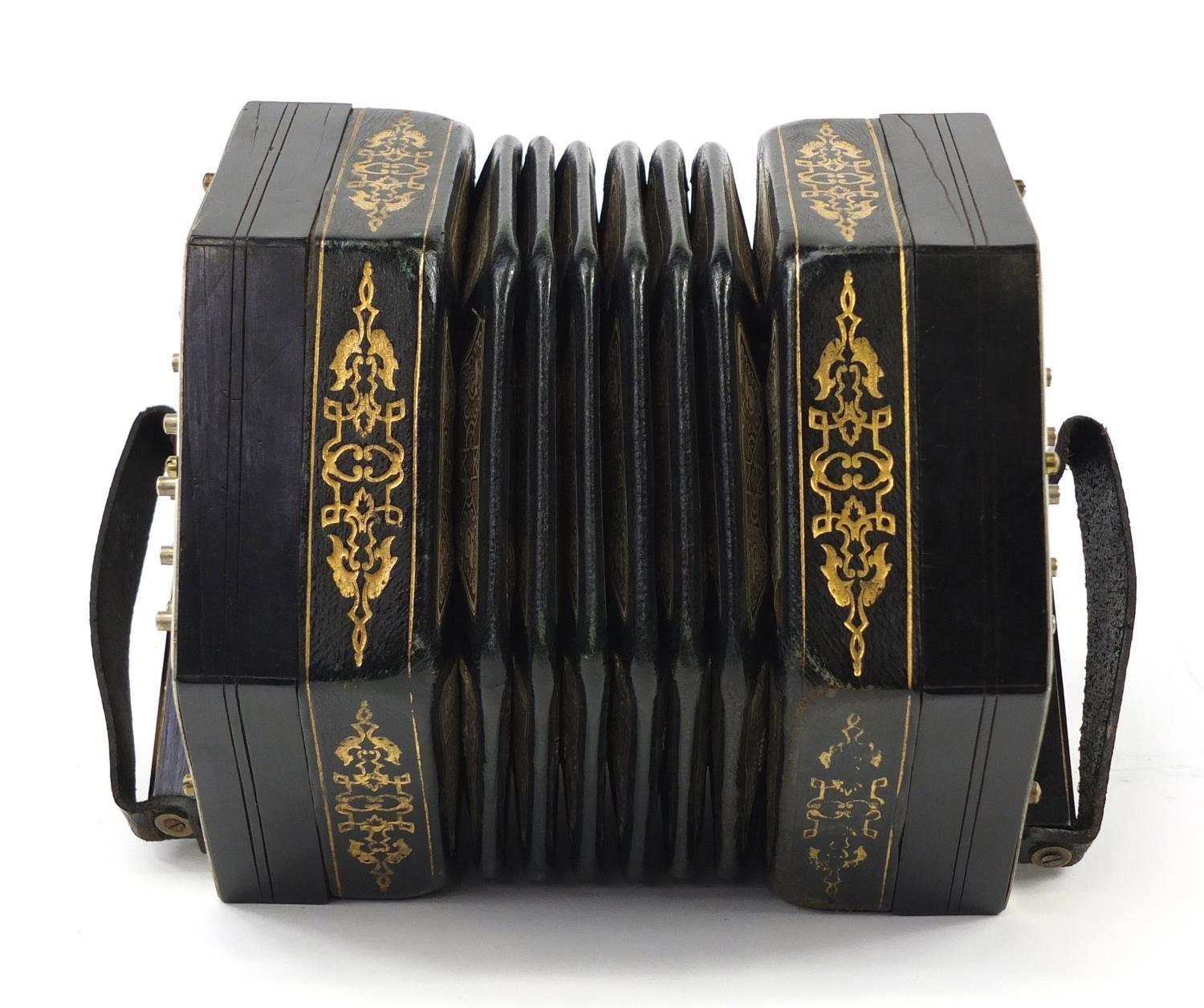 Charles Jeffries, 19th century 39 button concertina with velvet lined case, the concertina having - Image 4 of 13