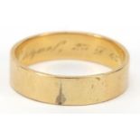 18ct gold wedding band, size X, 6.2g