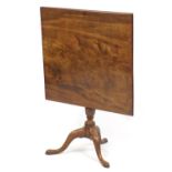 Victorian walnut tilt top table with tripod base, 72cm H x 75cm W x 75cm D