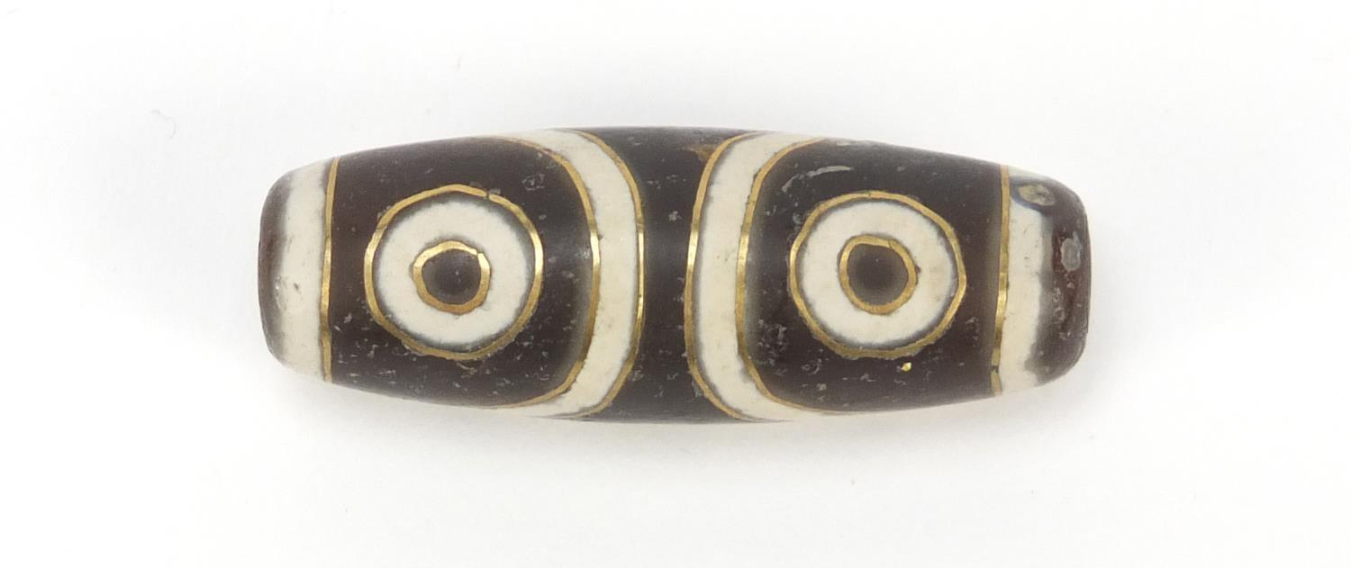 Tibetan dzi bead, 2.5cm wide - Image 6 of 7