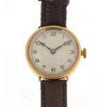 9ct gold manual wristwatch, 25.5mm in diameter