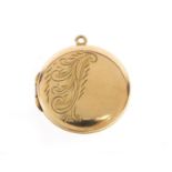 9ct gold back and front locket, 2cm in diameter, 4.4g