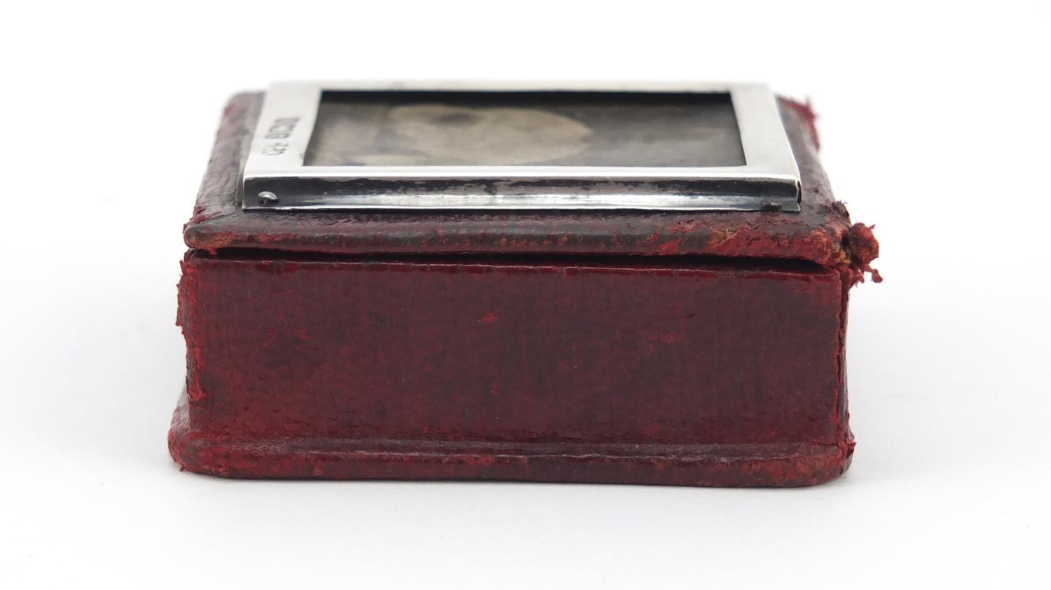 Charles Penny Brown, Victorian silver mounted leather stamp box, Birmingham 1901, 2cm H x 4.5cm W - Image 5 of 10