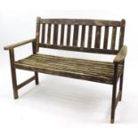 Teak garden bench, 121cm wide