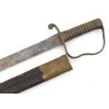 19th century British military 1856 pattern Pioneer sword with scabbard, 70cm in length