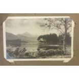 Edwardian and later topographical postcards, mostly of Keswick arranged in an album, including