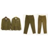 Military interest Grenadier Guards and Scotts Guards uniforms with cloth patches