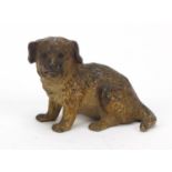 Austrian cold painted bronze puppy possibly by Franz Xaver Bergmann, impressed Depose and lozenge