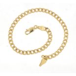 9ct gold curb link bracelet, 18cm in length, 2.5g