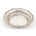 Walker & Hall, Victorian silver dish with embossed and pierced decoration, Birmingham 1899, 16.5cm