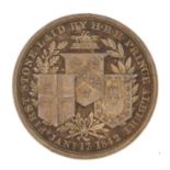 Victorian silver medallion commemorating the Royal Exchange opening 1844, 11.1g