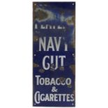Vintage Players Navy Cut tobacco and cigarettes enamel advertising sign, 76cm x 51cm