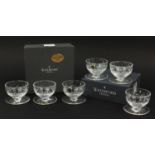 Set of six Waterford Crystal Lismore pattern grapefruit bowls with boxes, each 8cm high