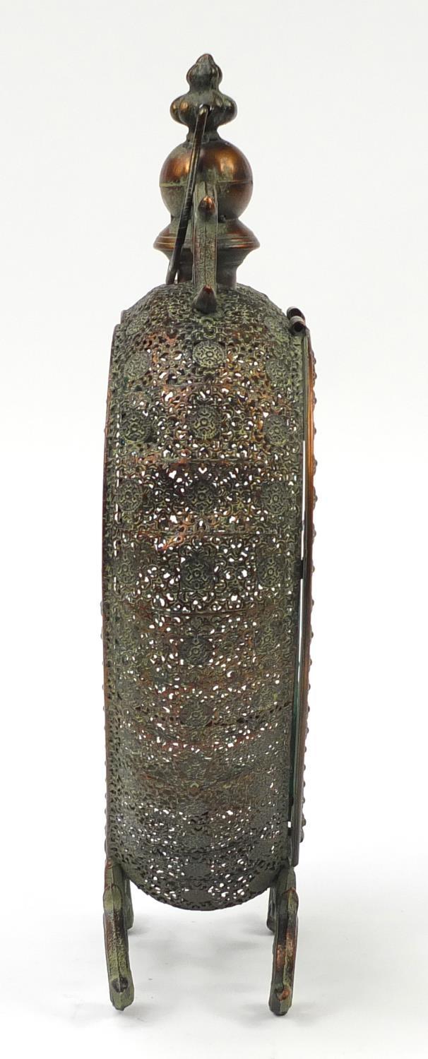 Pierced bronzed love heart design candle holder, 53cm high - Image 5 of 7
