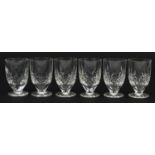 Set of six Waterford Crystal Lismore pattern glasses, each 9.5cm high