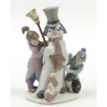 Lladro, Santa's Magical Workshop snowman, children and a dog, with box and paperwork, numbered