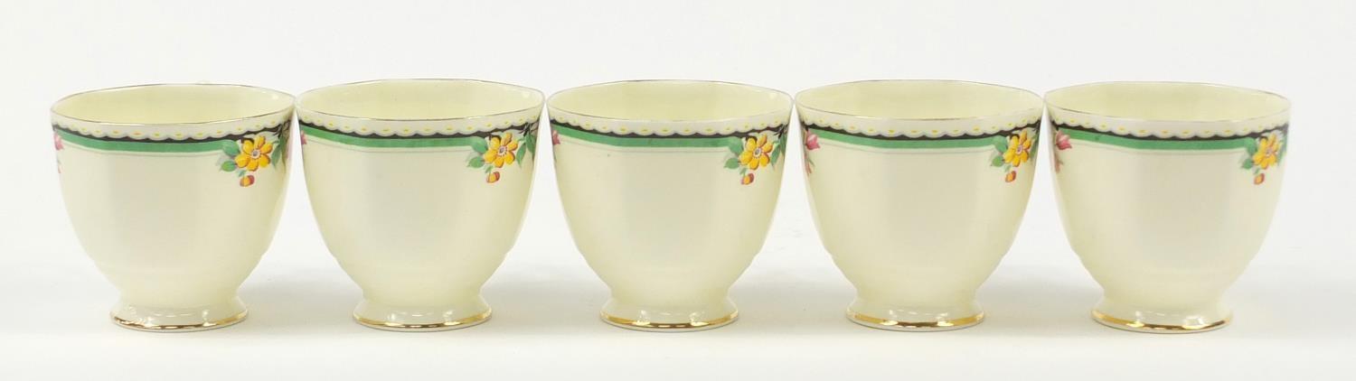 Tuscan teaware decorated with flowers including trios, each cup 7cm high - Image 15 of 25
