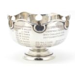 Charles Edwards, Arts & Crafts silver pedestal bowl trophy, London 1910, 11cm high x 16cm in