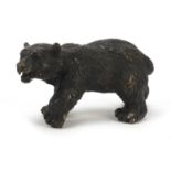 Patinated bronze bear, 17cm in length