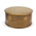 Good Japanese Makie lacquer box and cover gilded with floral motifs, 12cm high x 24cm in diameter