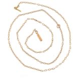 9ct gold Belcher link necklace with barrel clasp, 52cm in length, 3.4g