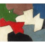 Manner of Serge Poliakoff - Abstract composition geometric shapes, Russian school oil on board,