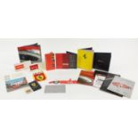 Ferrari and Lamborghini ephemera and memorabilia including pennant and brochures