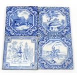 Minton Hollins & Co, four Victorian aesthetic tiles including two from the Birds and Fables
