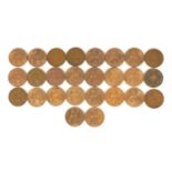 Twenty six George VI 1948/49 pennies