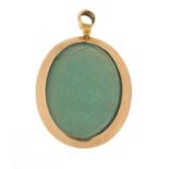 Edwardian 9ct gold oval locket, 5.2cm in length, 10.6g