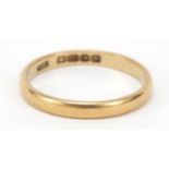 22ct gold wedding band, size P, 2.7g