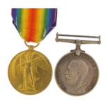 British military World War I pair awarded to DM2-162646PTE.F.BARNES.A.S.C.