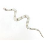Large silver opalescent serpent pendant, 11.5cm in length, 12.0g