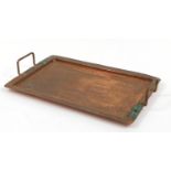 Arts & Crafts copper twin handled tray, 41cm wide