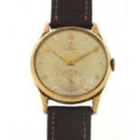 Omega, vintage gentlemen's 9ct gold manual wristwatch, the movement numbered 13576123, 33mm in